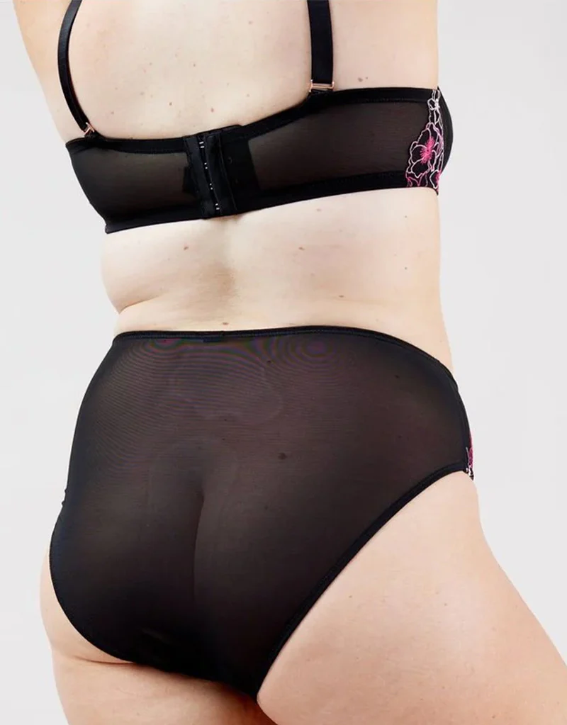 Oola Embroidery Balconette Bra Black - Image 6