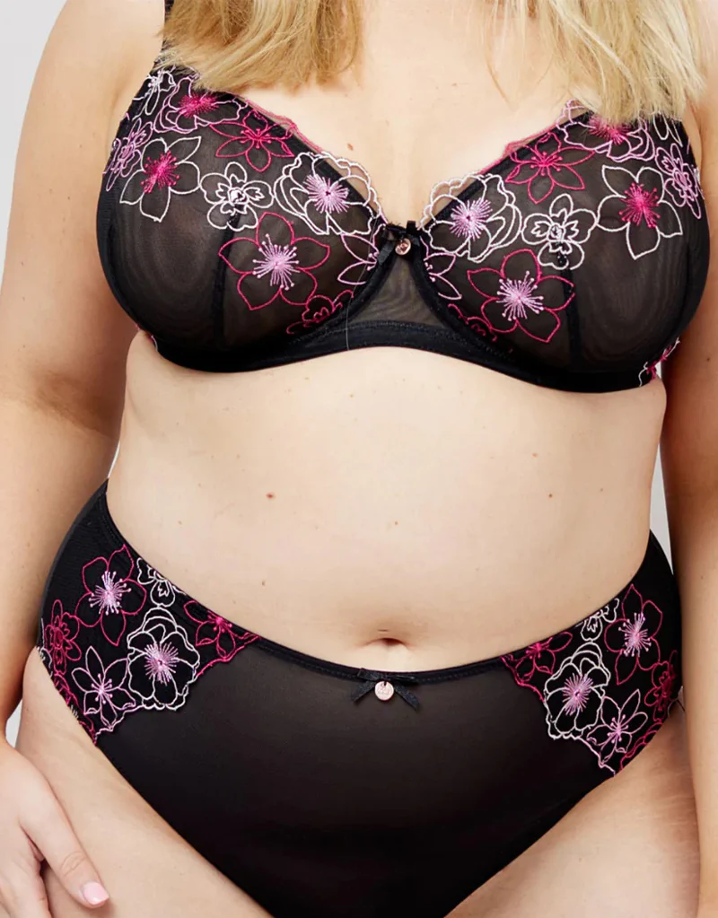 Oola Embroidery Balconette Bra Black - Image 7