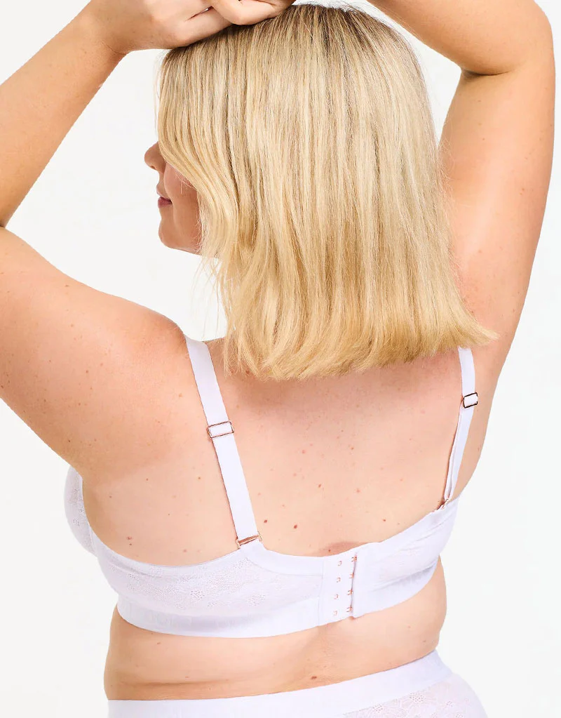 Oola Floral Lace Plunge Bra White - Image 5
