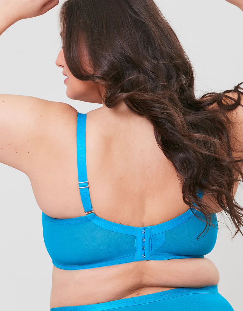 Oola Lace & Logo Balconette Bra Teal - Image 5