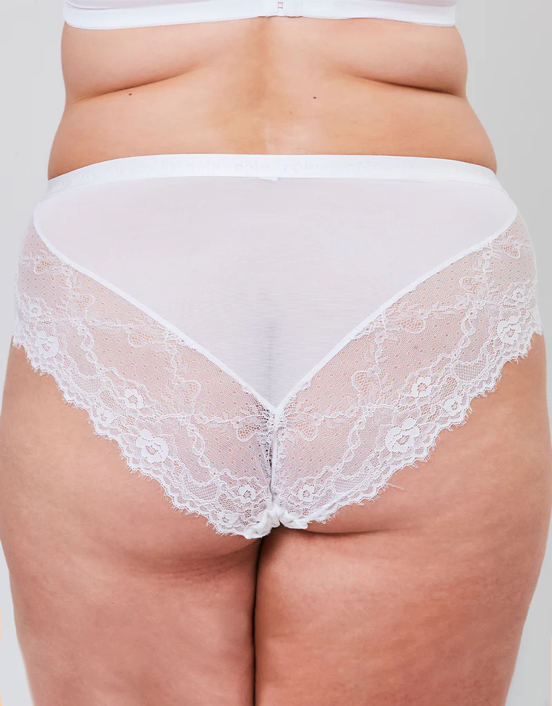 Oola Lace & Logo High Waist Brief White - Image 3