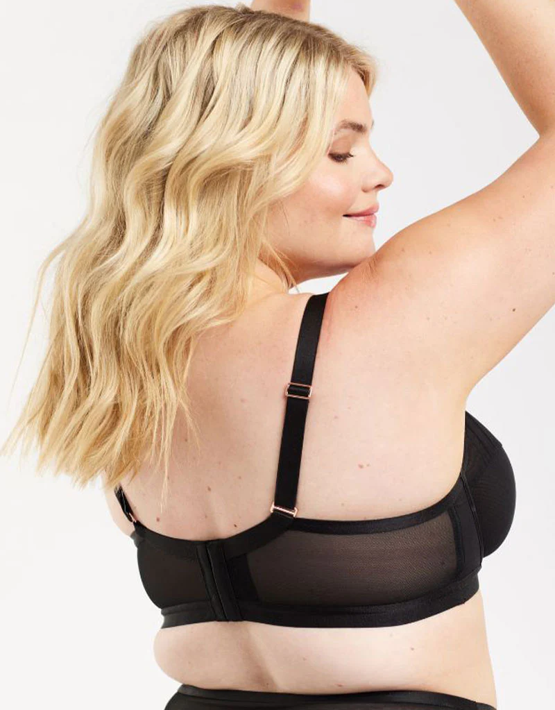 Oola Soft Mesh High Apex Balcony Bra Black - Image 5