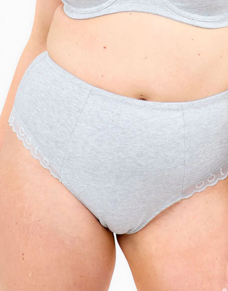 Oola Super Soft Cotton High Waist Control Brief Grey Marl