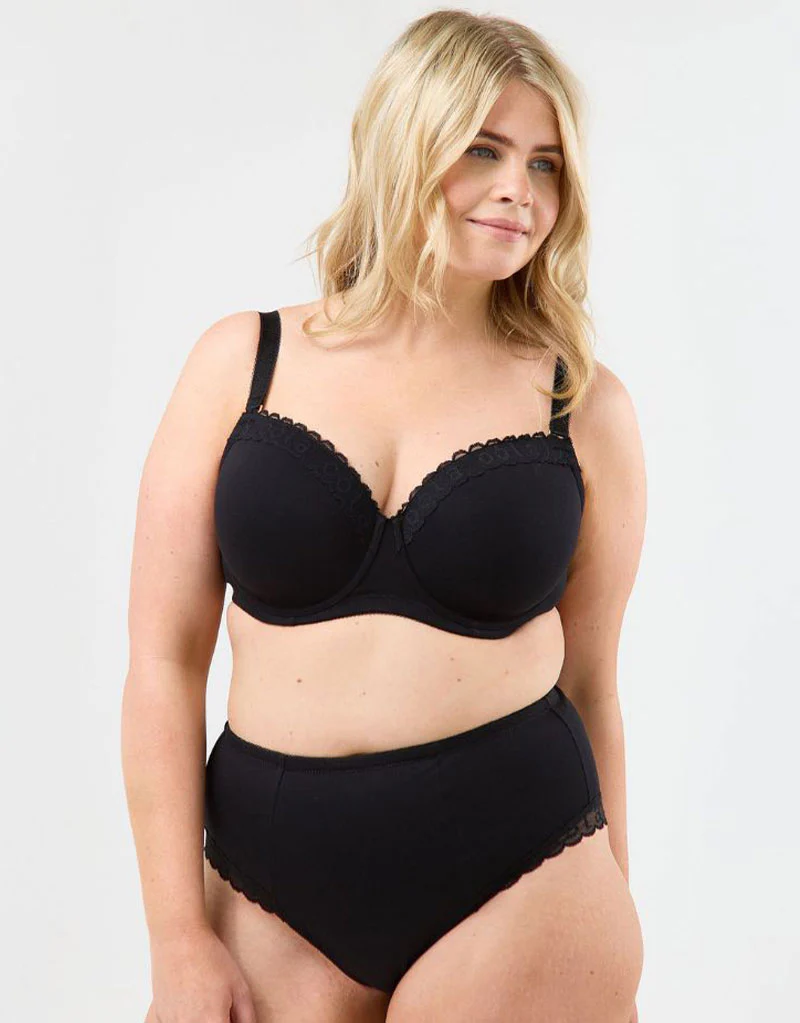 Oola Super Soft Cotton High Waist Control Brief Black - Image 4