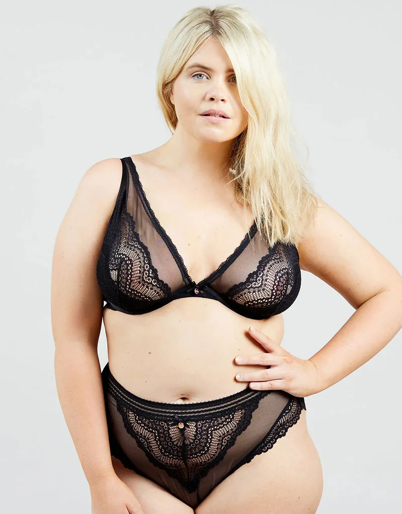 Oola Zig Zag High Apex Bra Black - Image 8