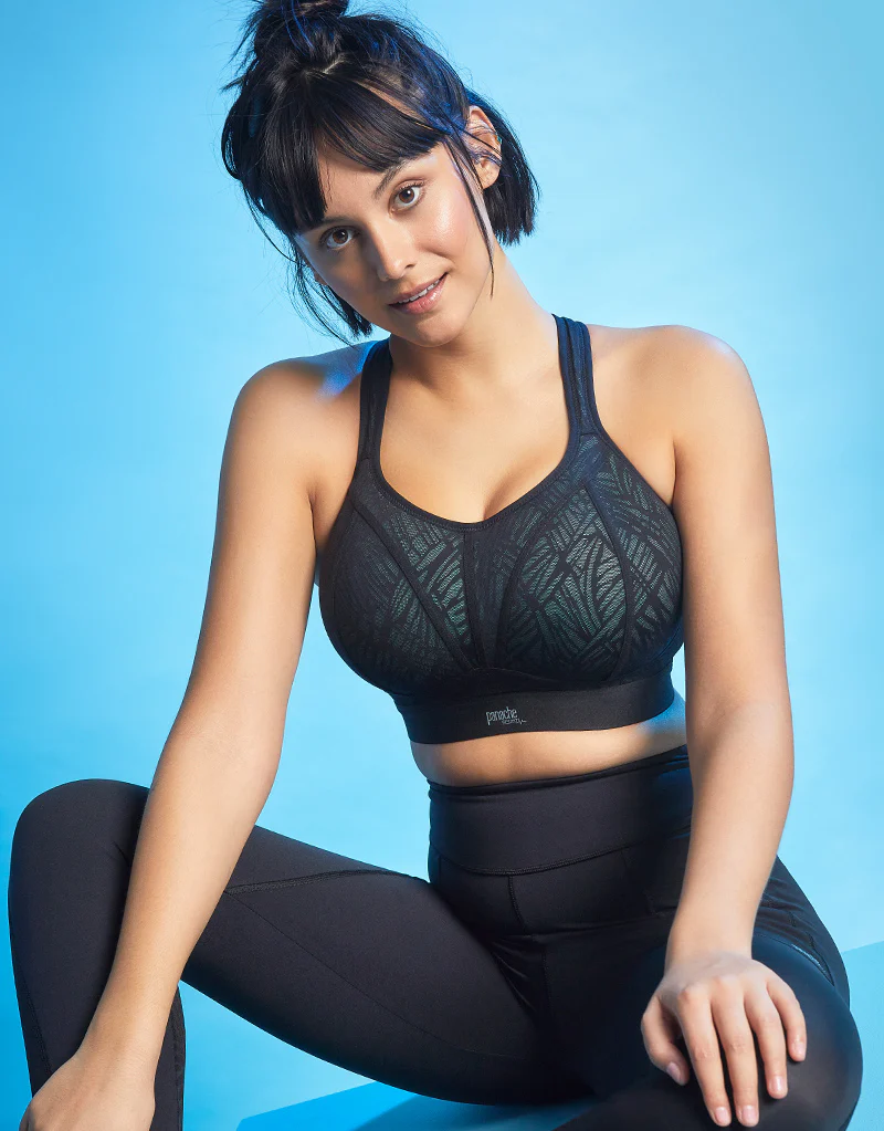 Panache Non Wired Sports Bra Black/Ice Blue - Image 2