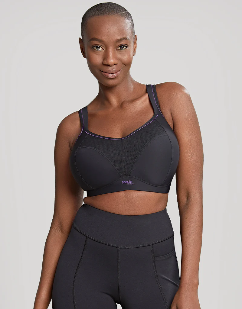 Panache Non Wired Sports Bra Black/Purple