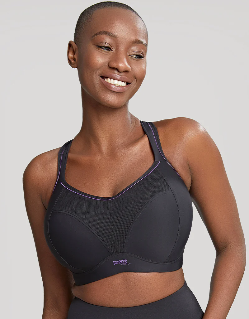 Panache Non Wired Sports Bra Black/Purple - Image 3