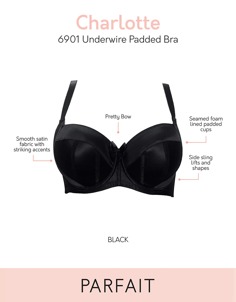 Parfait Charlotte Padded Balconette Bra Black - Image 3