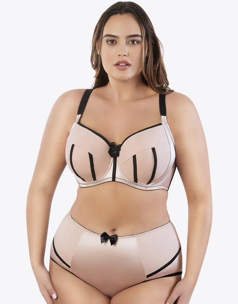 Parfait Charlotte Padded Balconette Bra Cameo Rose/Black - Image 2