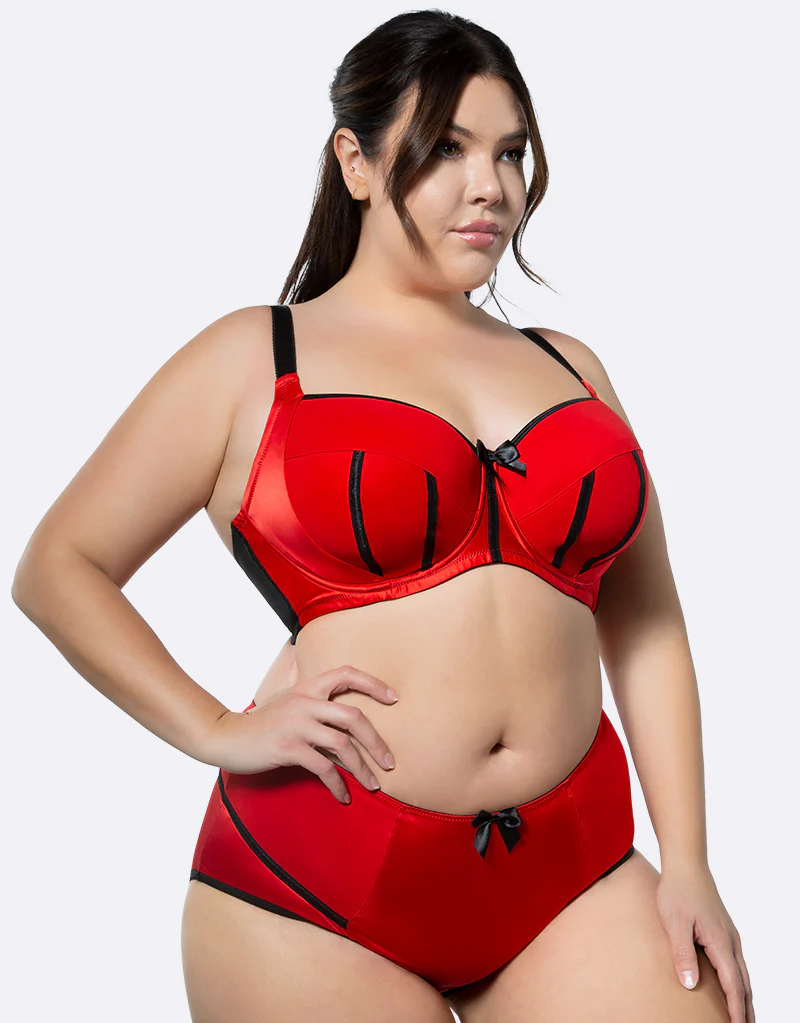 Parfait Charlotte Padded Balconette Bra Racing Red/Black - Image 7