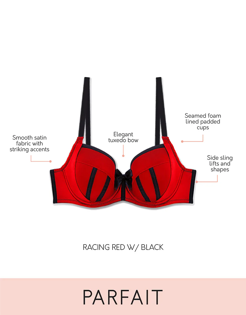 Parfait Charlotte Padded Balconette Bra Racing Red/Black - Image 8