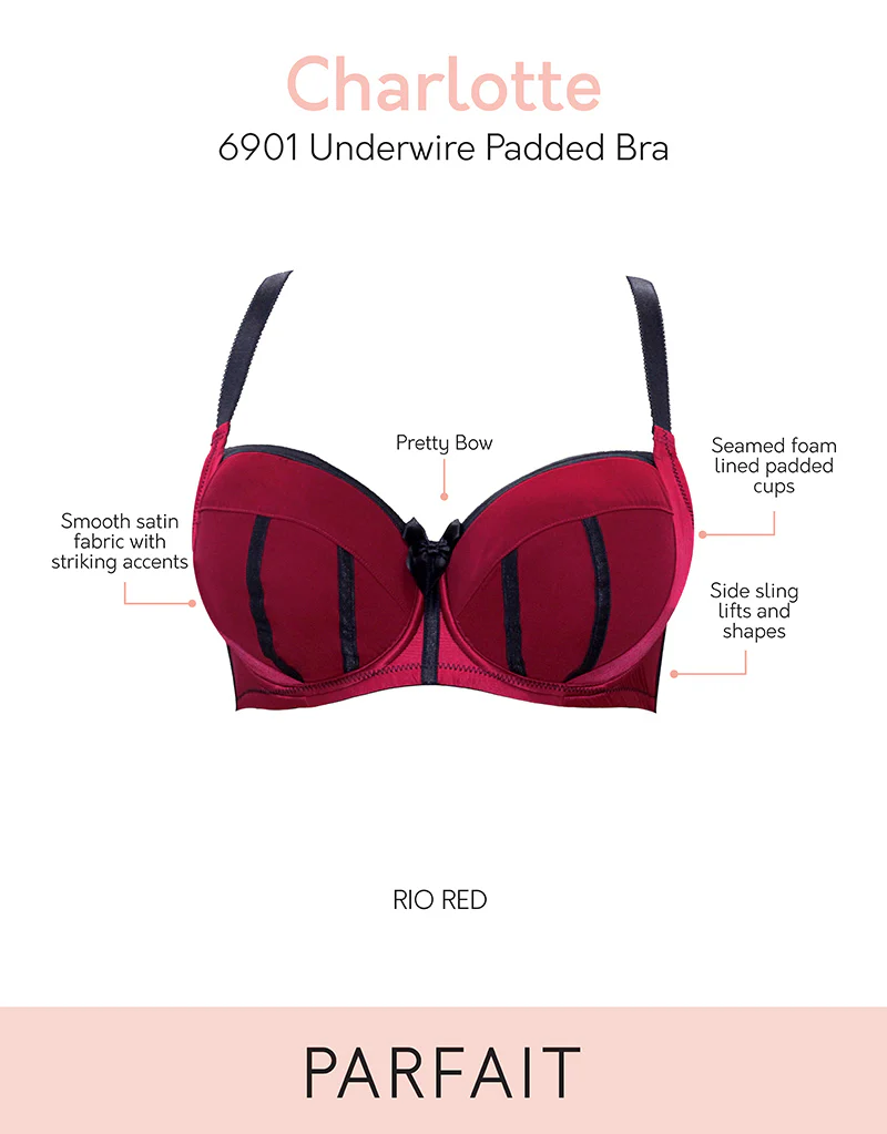 Parfait Charlotte Padded Balconette Bra Rio Red - Image 5