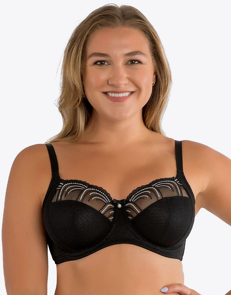 Parfait Pearl Full Cup Side Support Bra Black - Image 2