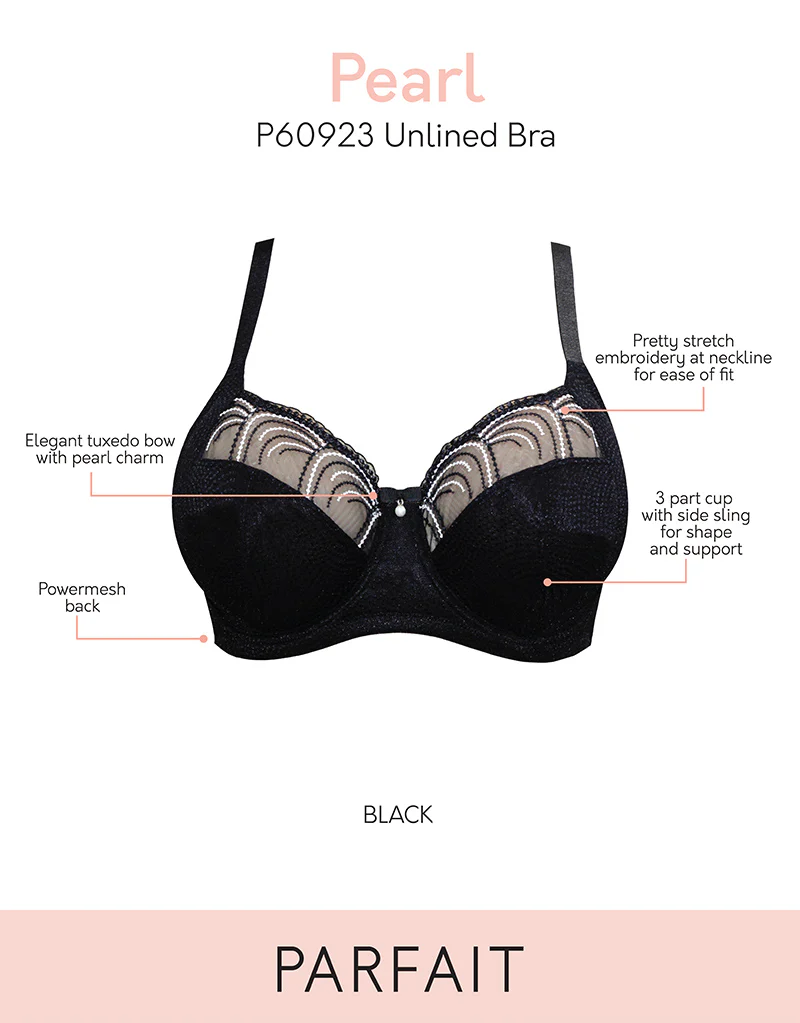 Parfait Pearl Full Cup Side Support Bra Black - Image 3
