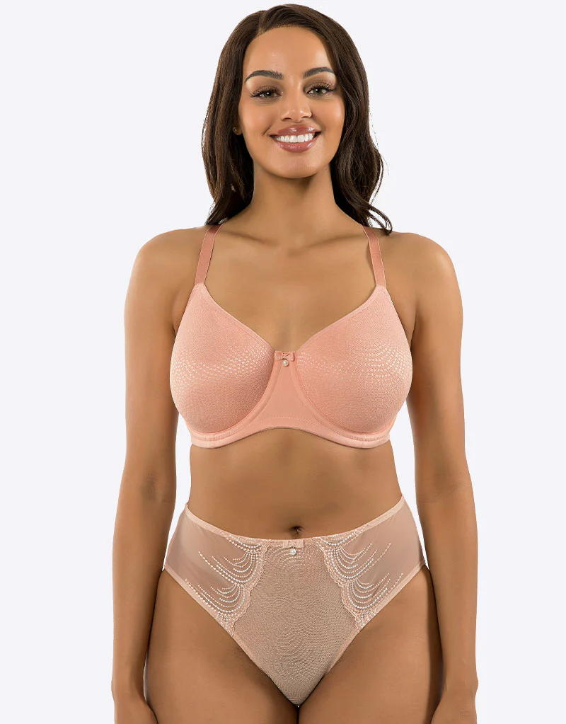 Parfait Pearl Unlined Seamless Minimizer Bra Peach Pink