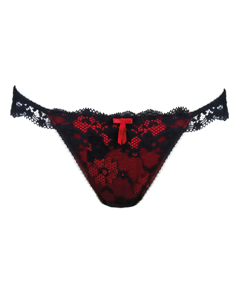 Pour Moi Amour Brazilian Brief Black/Scarlet - Image 2