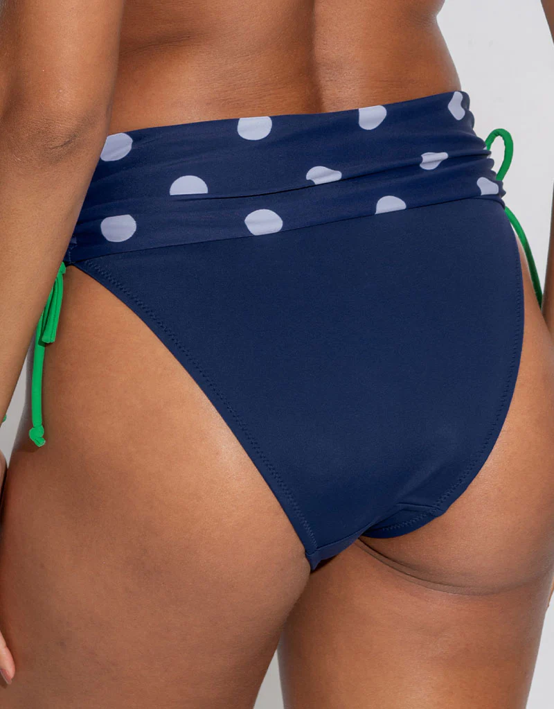 Pour Moi Beach House Fold Over Bikini Brief Navy/Green - Image 3