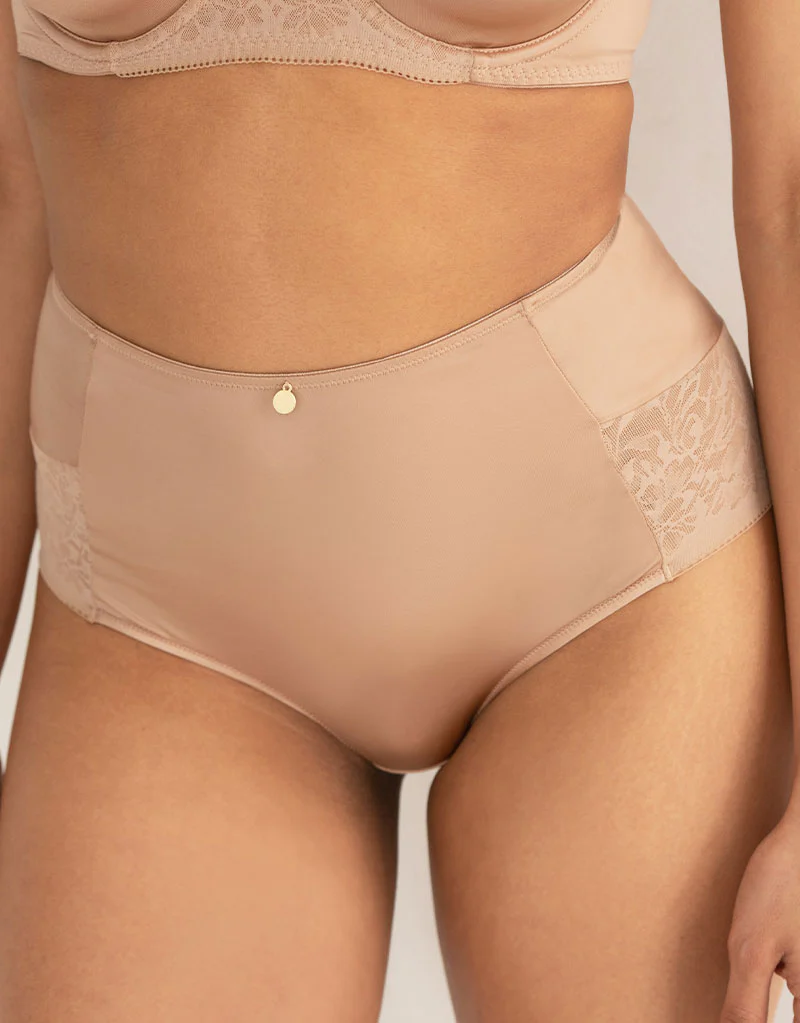 Pour Moi Effortless No VPL Light Control Lace Deep Brief Toffee