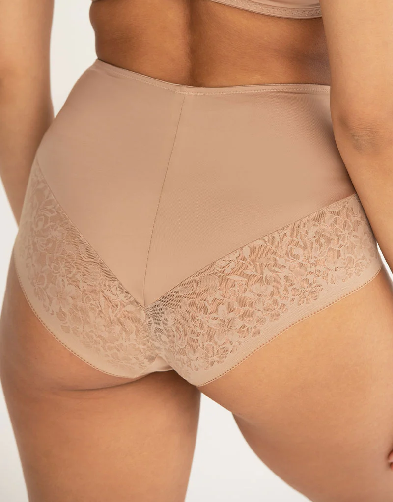 Pour Moi Effortless No VPL Light Control Lace Deep Brief Toffee - Image 2