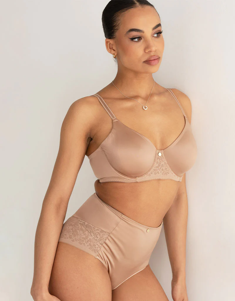 Pour Moi Effortless No VPL Light Control Lace Deep Brief Toffee - Image 3