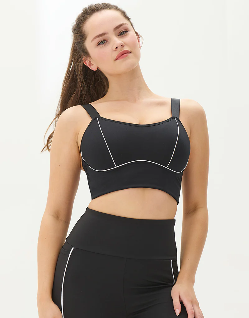 Pour Moi Energy Pulse Longline Underwired Sports Bra Black/White - Image 2