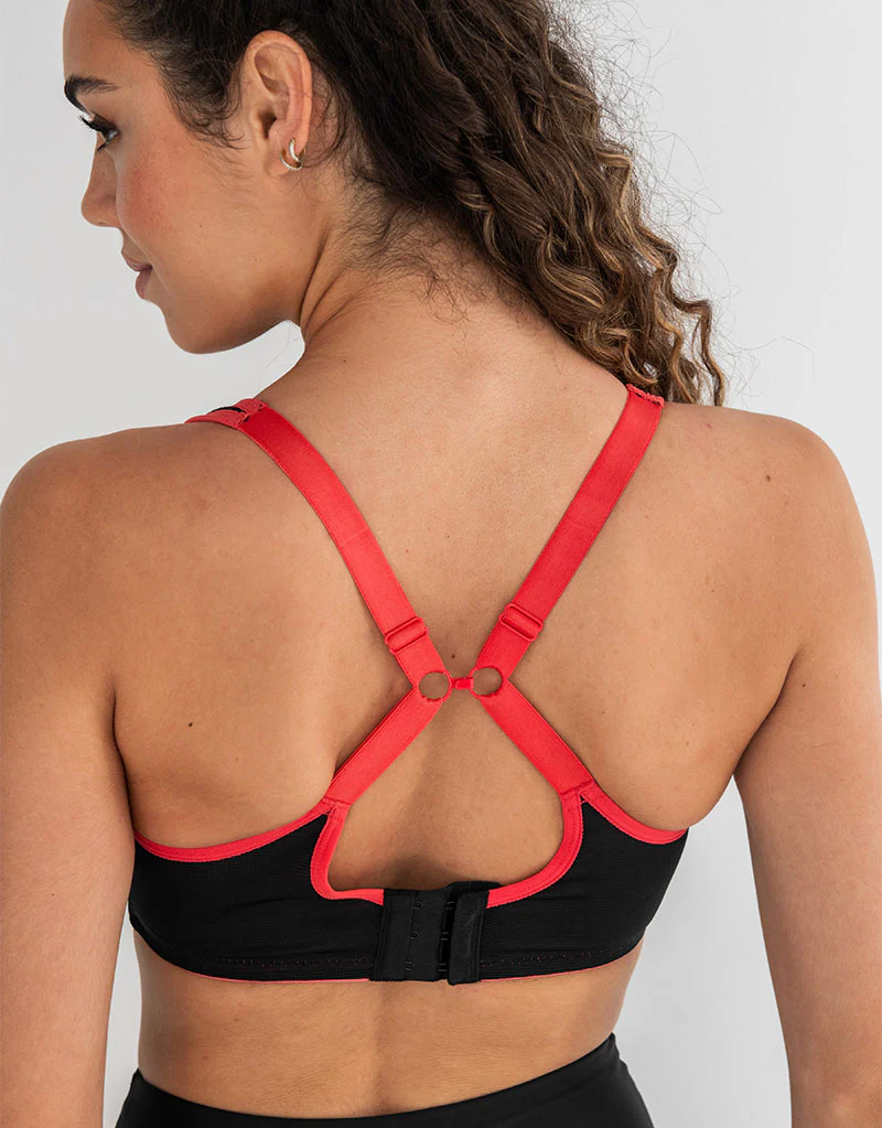 Pour Moi Energy Reach Full Cup Sports Bra Black/Coral - Image 6