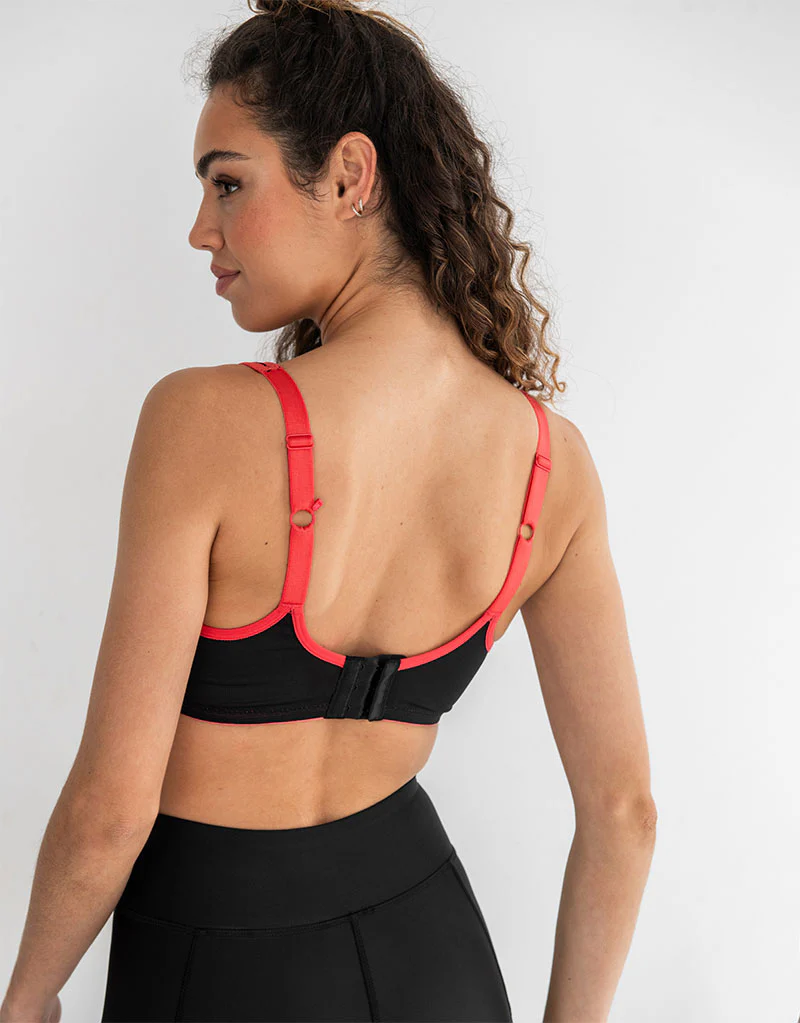 Pour Moi Energy Reach Full Cup Sports Bra Black/Coral - Image 7