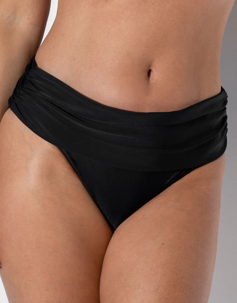 Pour Moi Free Spirit Fold Over Bikini Brief Black