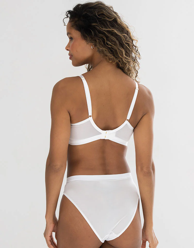 Pour Moi Geo Sculpt Non-Wired Bralette White - Image 6