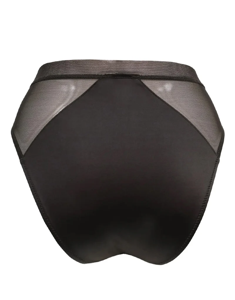 Pour Moi Gigi High Leg Brief Black/Rose Gold - Image 2