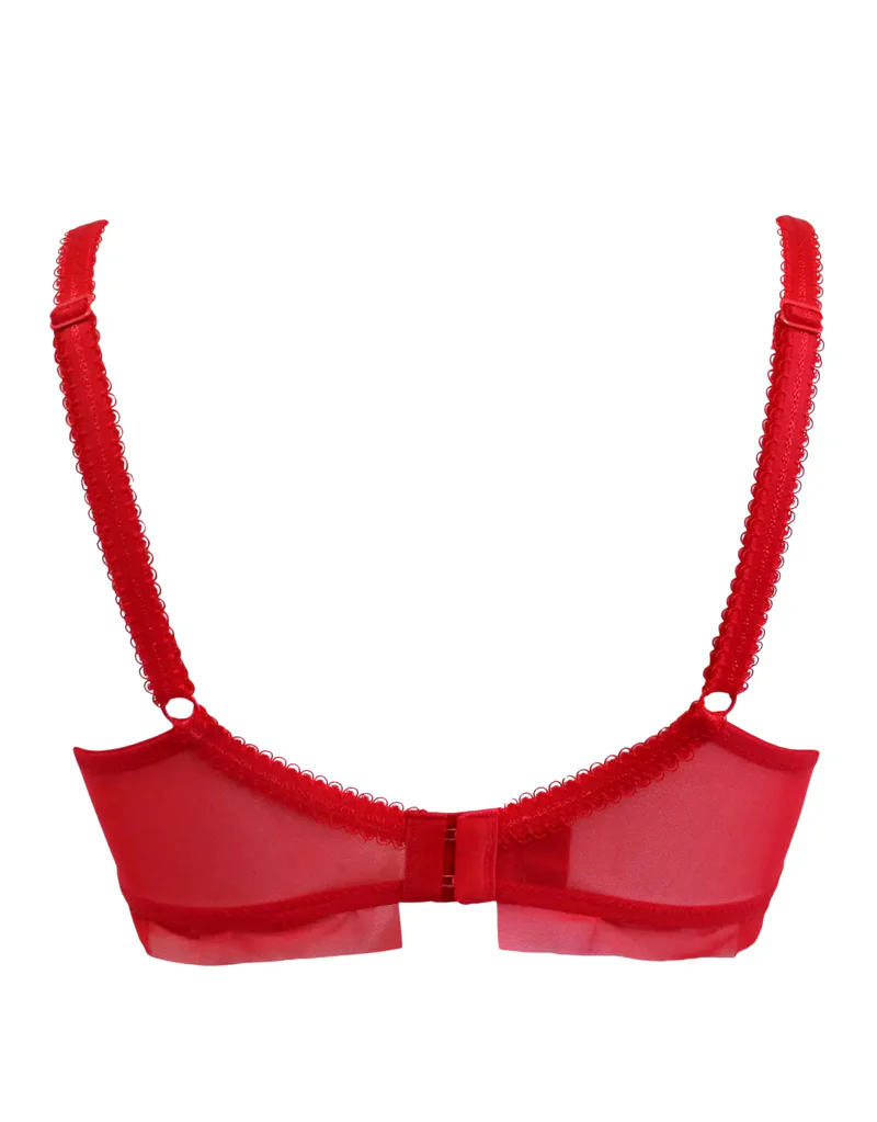 Pour Moi Gigi Plunge Bra Red/Pink - Image 5