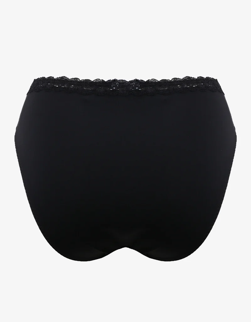 Pour Moi Luxe Linear High Leg Brief Black/Blush - Image 3