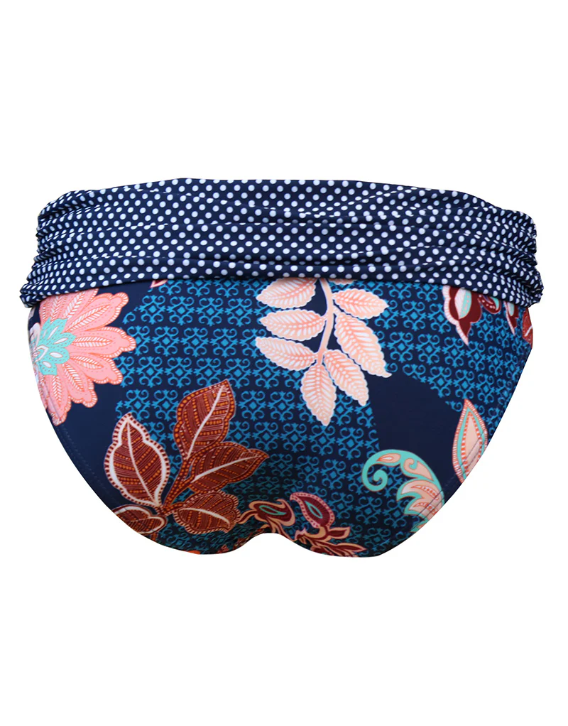 Pour Moi Reef Fold Over Brief Abstract Blue Print Floral - Image 3