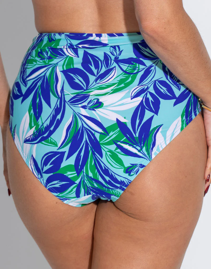 Pour Moi Santa Monica High Waist Control Bikini Brief Blue/White Print - Image 2