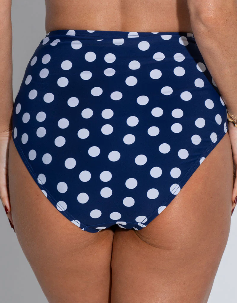 Pour Moi Santa Monica High Waist Control Bikini Brief Navy Blue/White Spot - Image 2