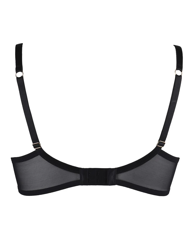 Pour Moi Satin Luxe Padded Plunge Bra Black - Image 4