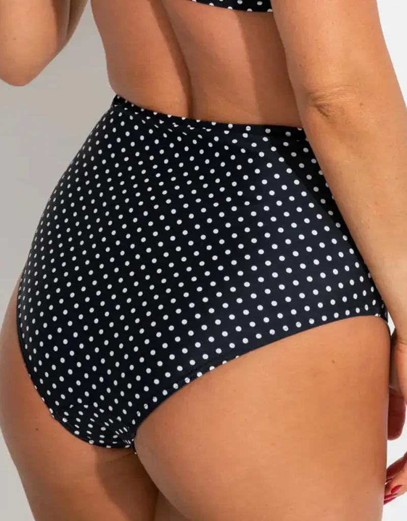Pour Moi Sicily High Waist Bikini Brief Black/White - Image 2