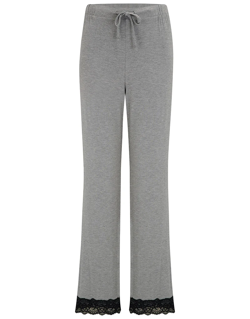 Pour Moi Sofa Loves Lace Jersey Trouser Grey Marl/Black - Image 4