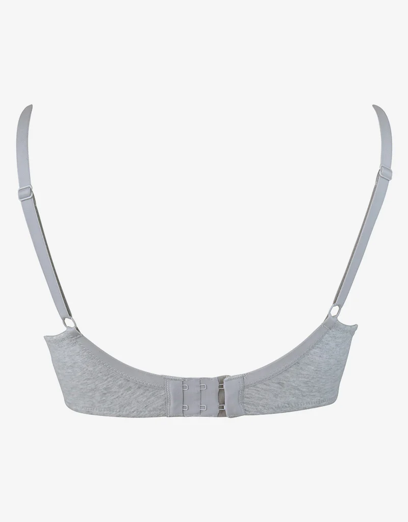 Pour Moi Twist Cotton Padded T-Shirt Bra Grey Marl - Image 4