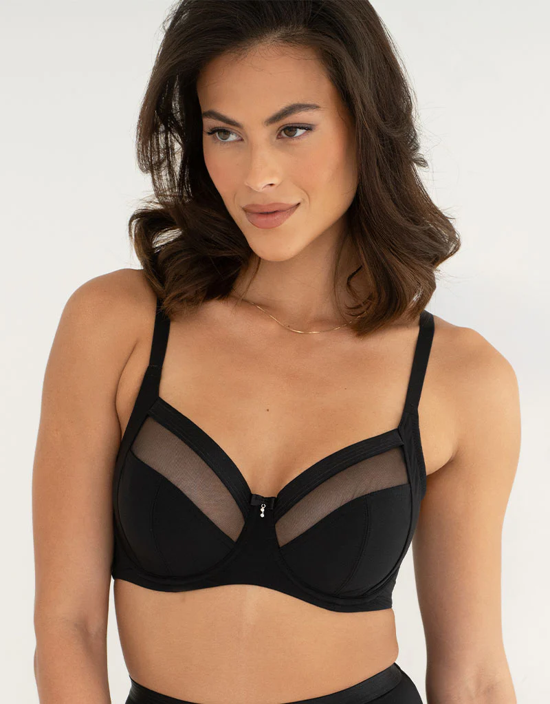 Pour Moi Viva Luxe Full Cup Side Support Bra Black - Image 3