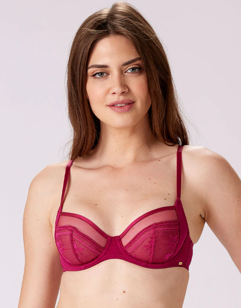 Pretty Polly Botanical Lace Balcony Bra Fuchsia - Image 3