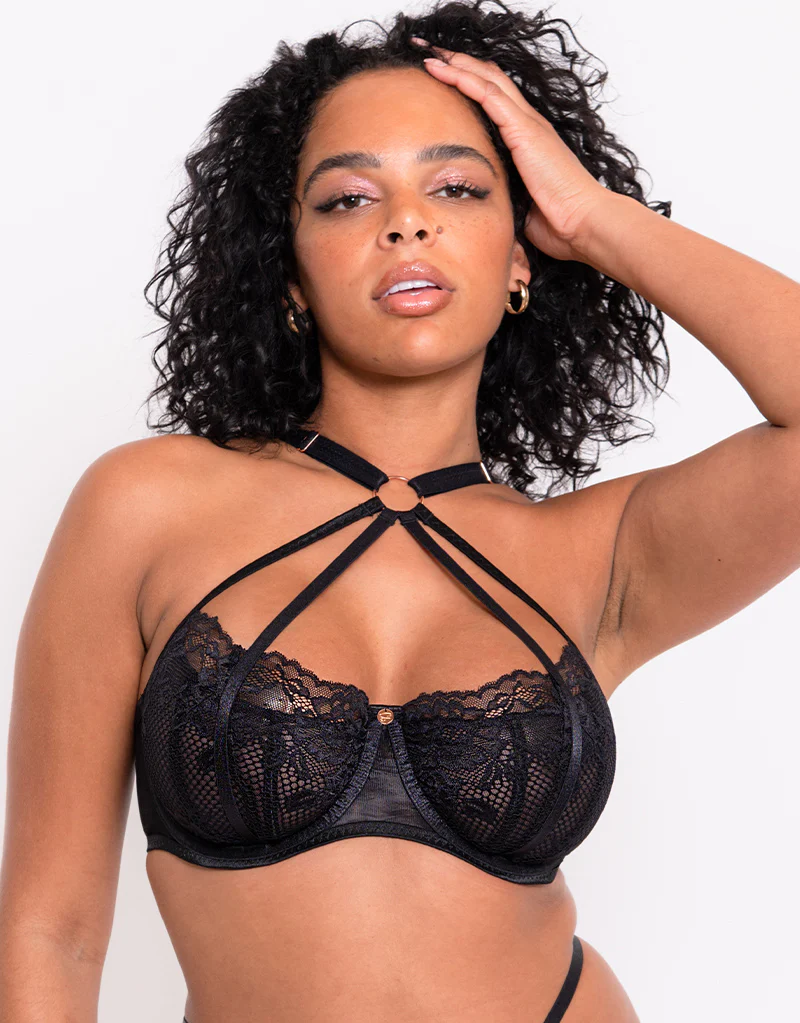 Scantilly Centrepiece Half Cup Bra Black - Image 3