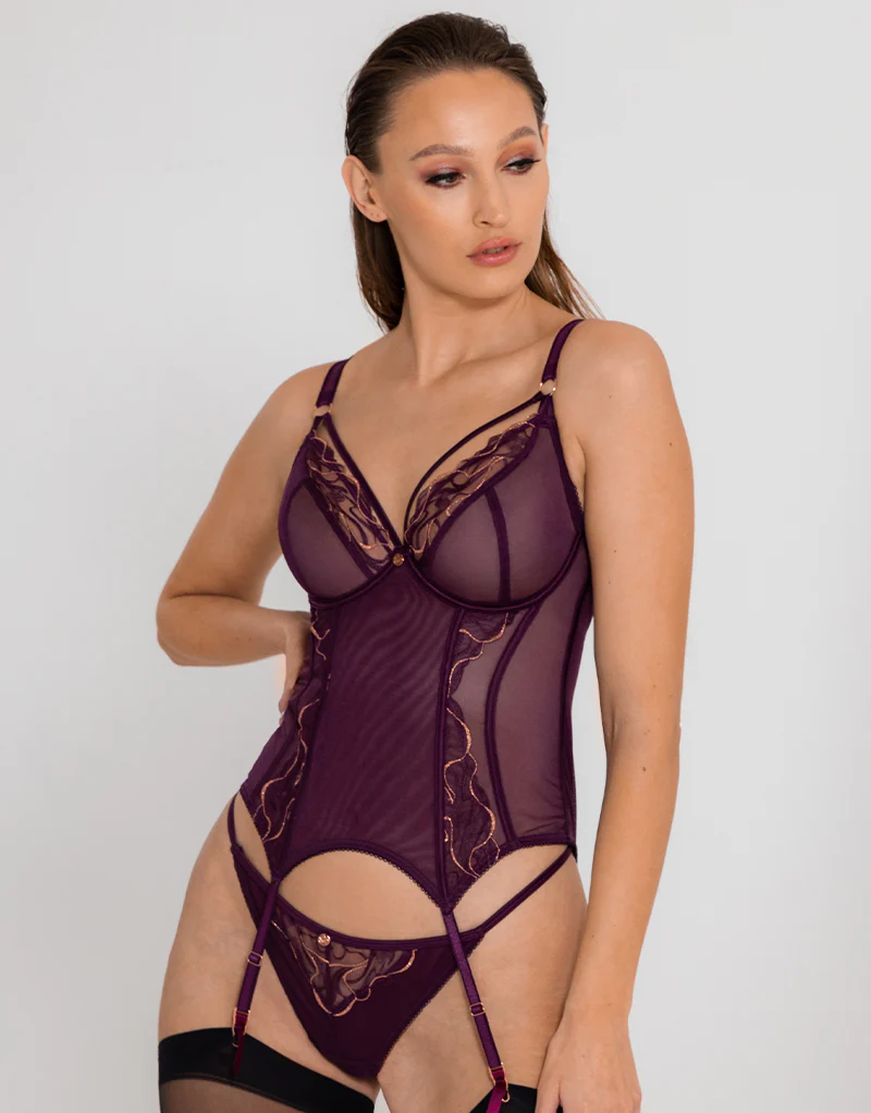 Scantilly Fascinate Plunge Basque Plum - Image 2