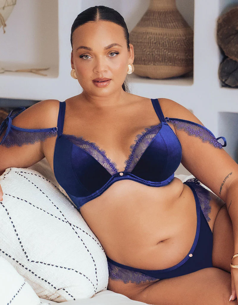 Scantilly Glamour Puss Superplunge Padded Plunge Bra Midnight Navy - Image 2
