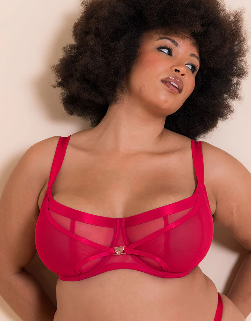Scantilly Loved Up Balcony Bra Crimson - Image 3