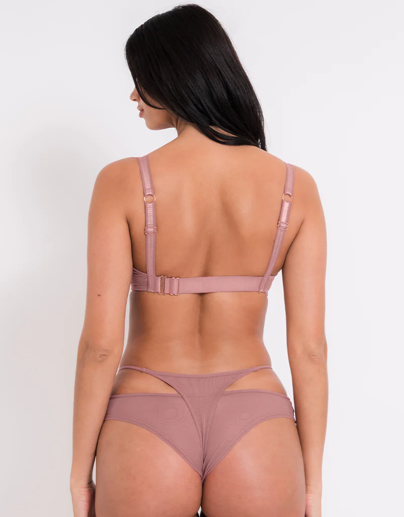 Scantilly Peep Show Deep Plunge Bra Dusty Rose - Image 6