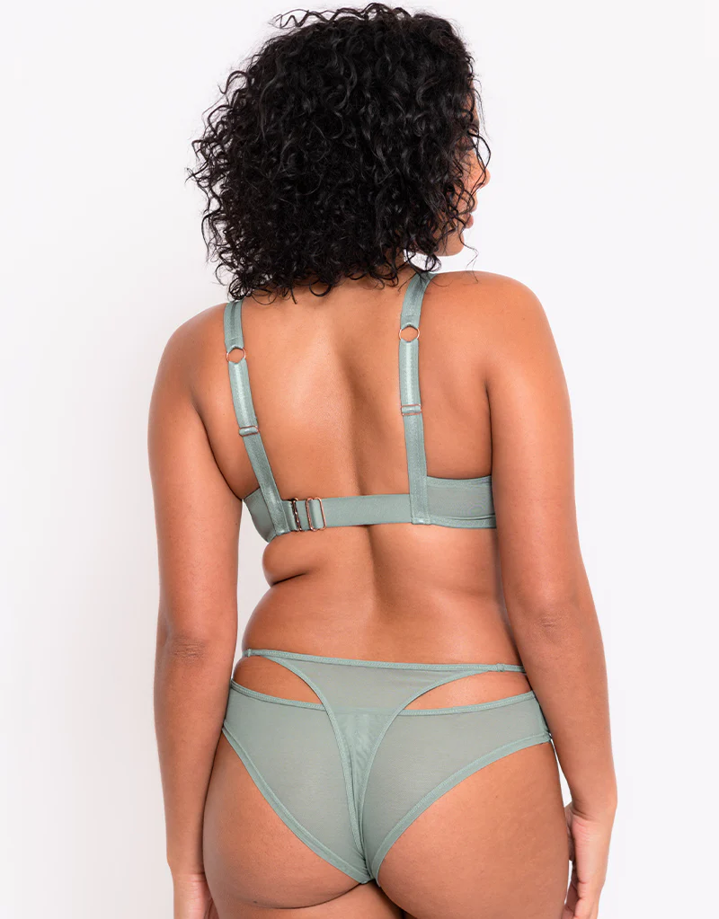 Scantilly Peep Show Deep Plunge Bra Sage Green - Image 6