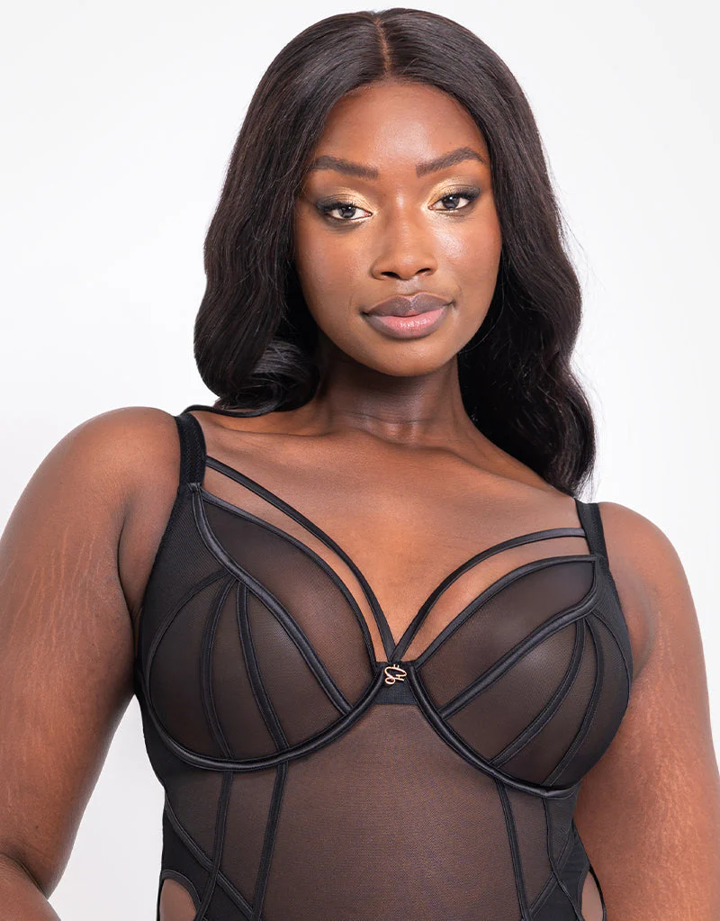Scantilly Senses Plunge Bodysuit Black - Image 3