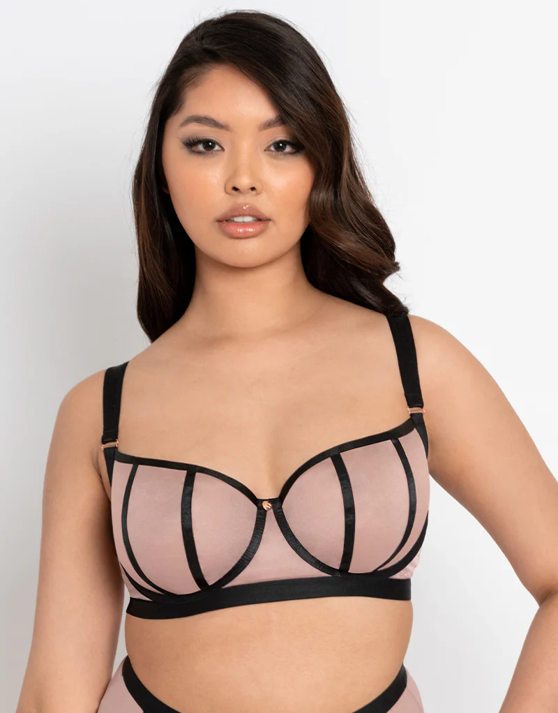 Scantilly Sheer Chic Balcony Bra Black/Mink - Image 3